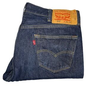 Levis 501XX Jeans Mens 38x30 Straight Leg Dark Wash Denim Button Fly Cotton